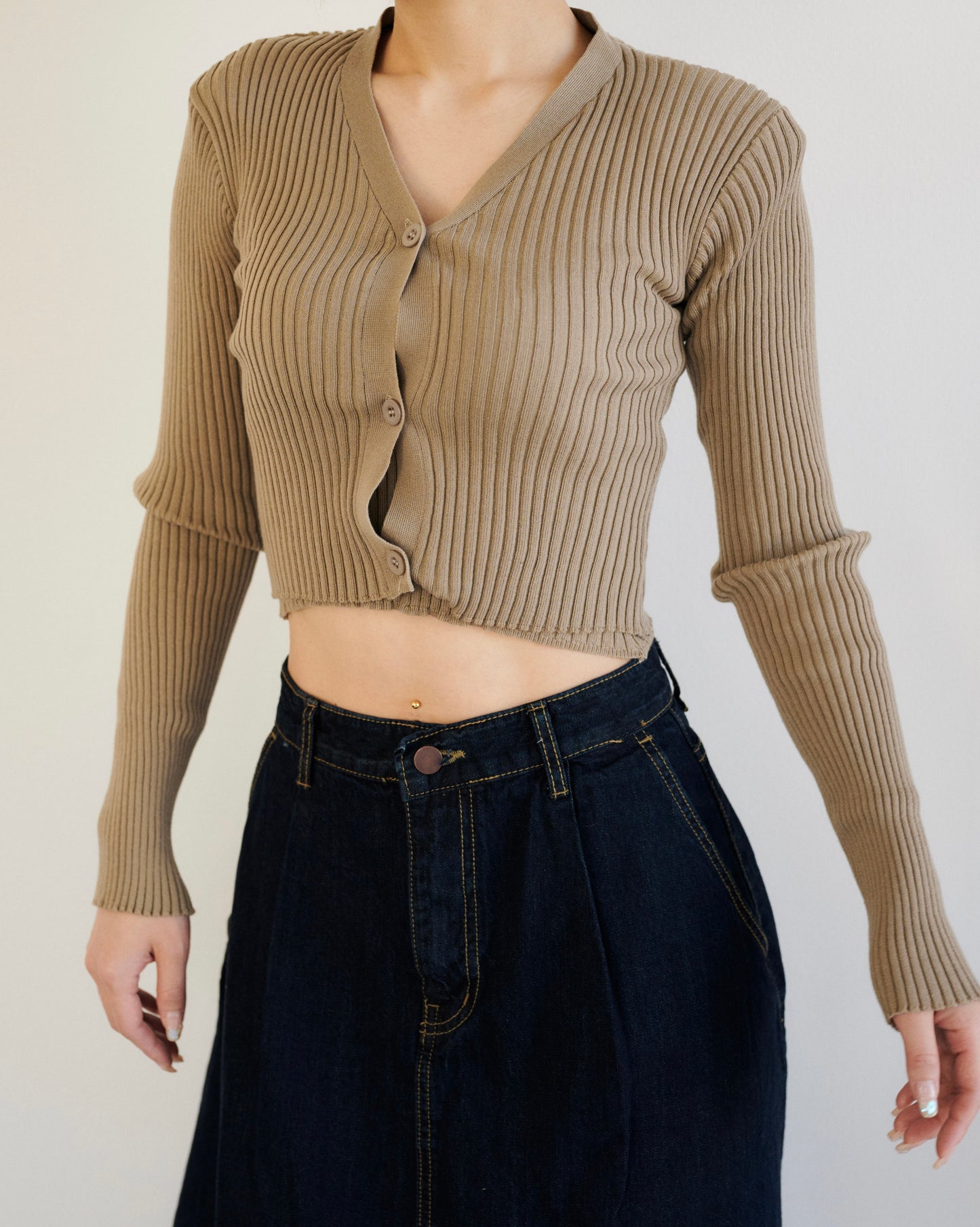 Ribknit cami &cardigan