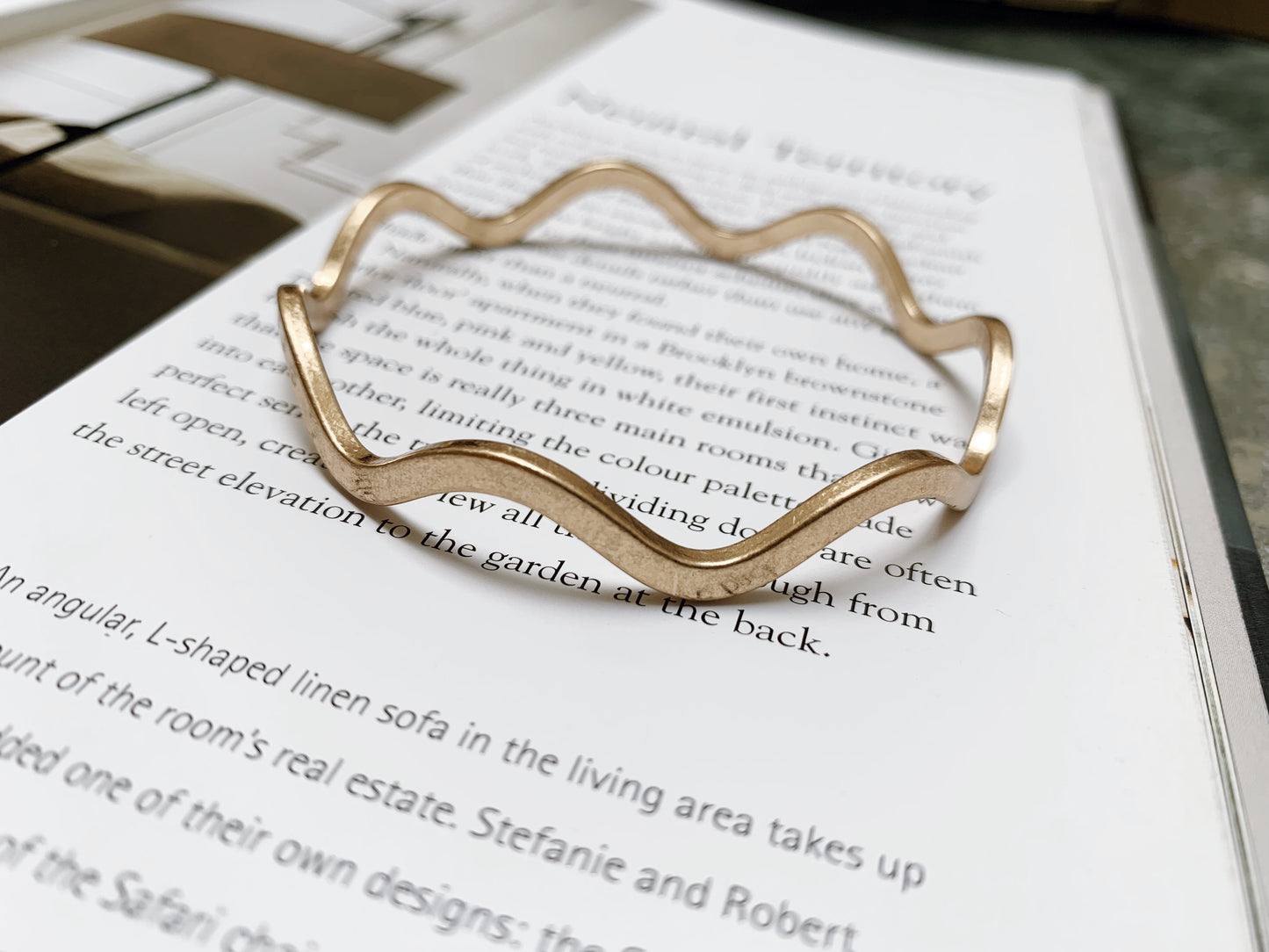 Wave design bangle.