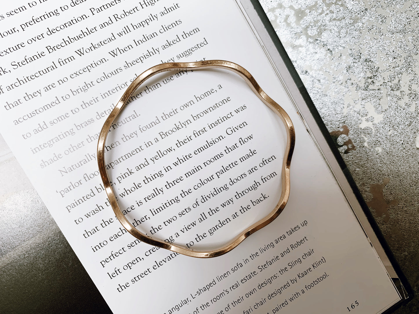 Wave design bangle.
