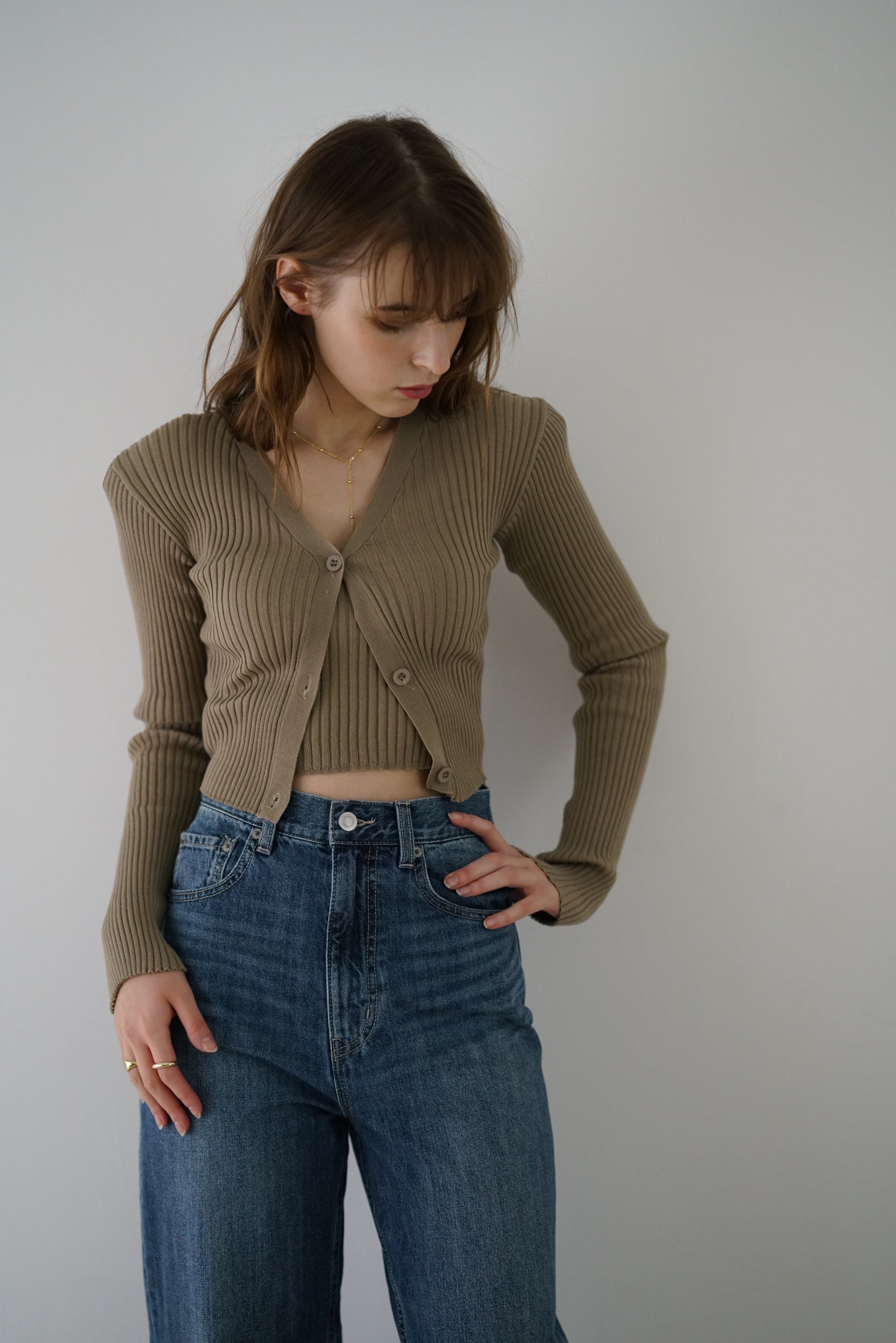 Ribknit cami &cardigan