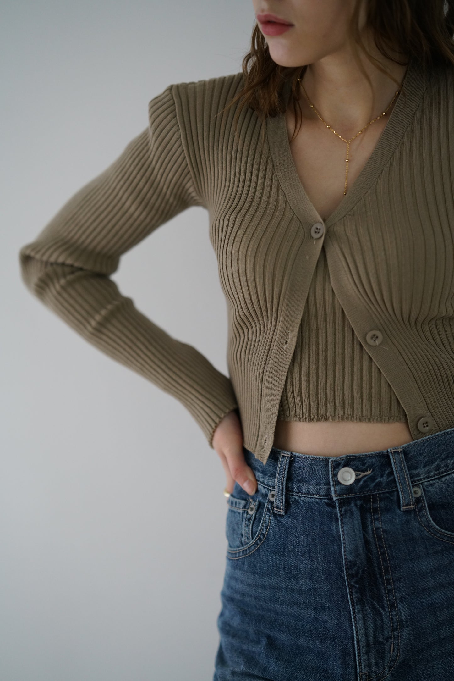 Ribknit cami &cardigan