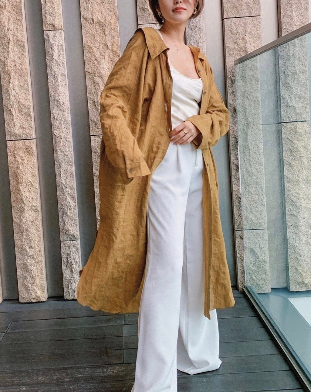 Off shoulder shirt one-piece
