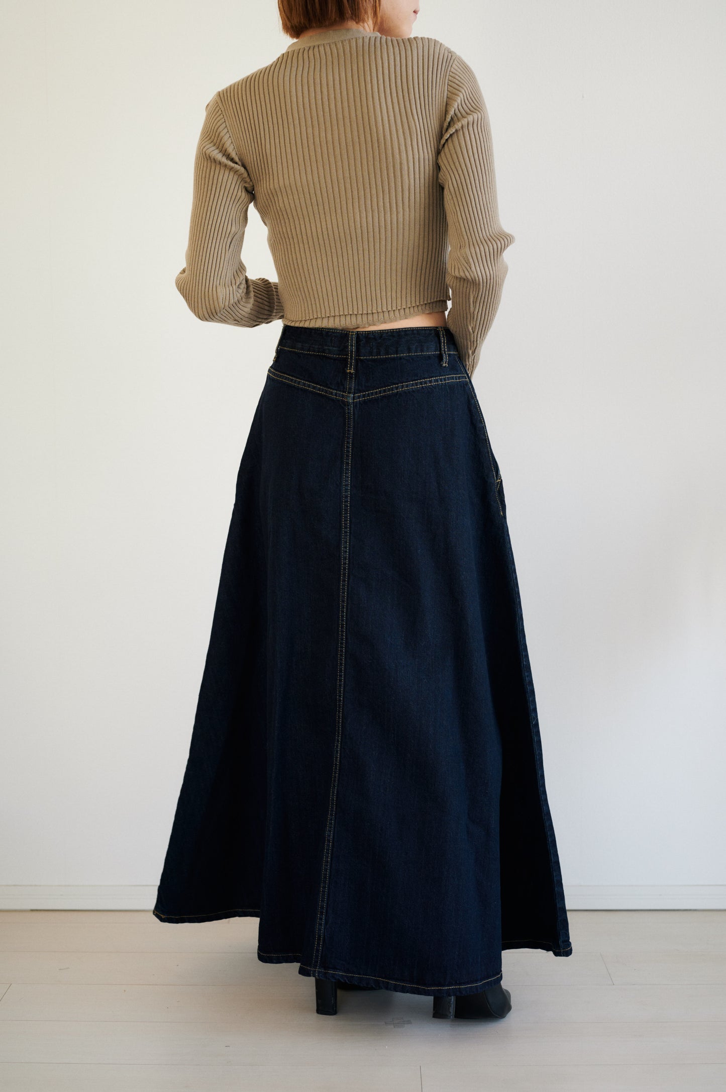 Denim long skirt