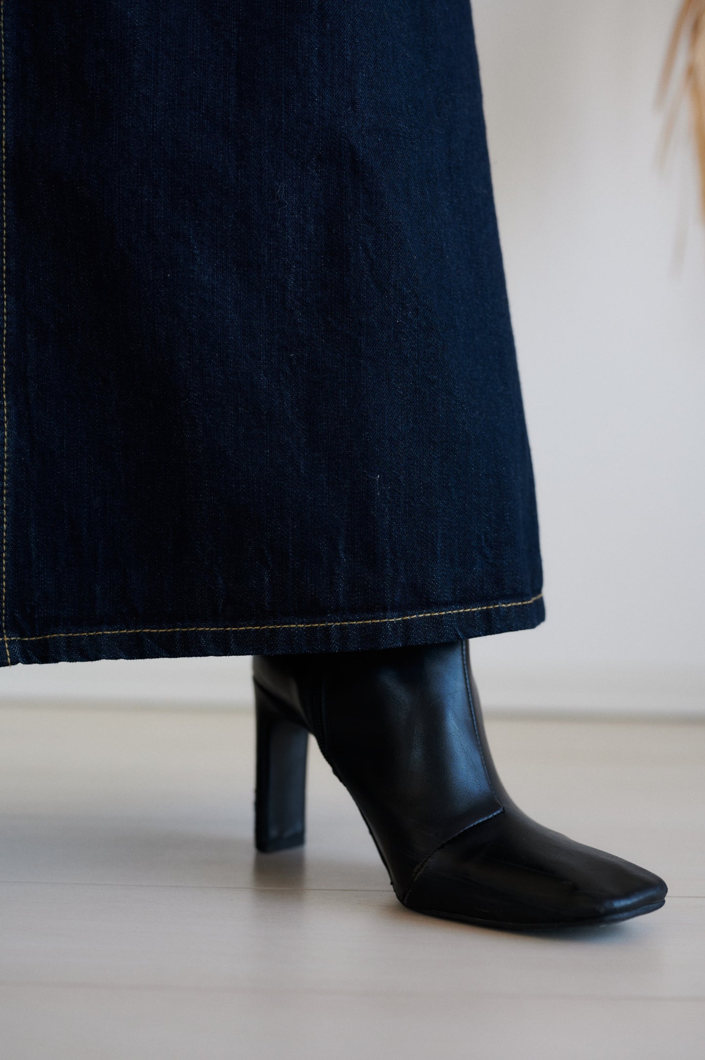 Denim long skirt