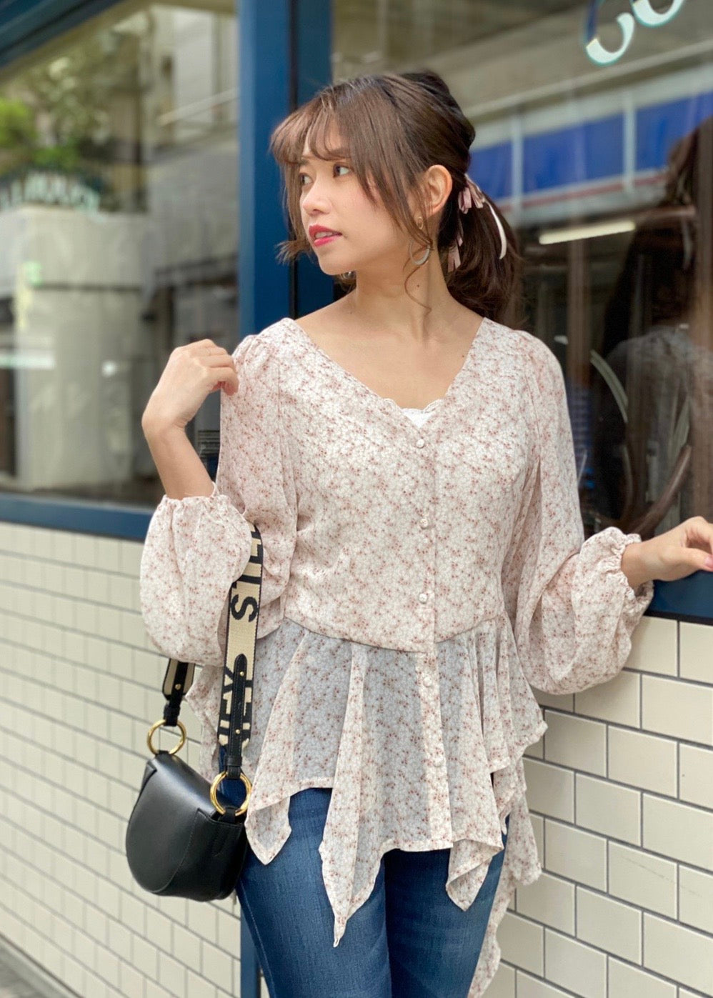 Flower chiffon blouse