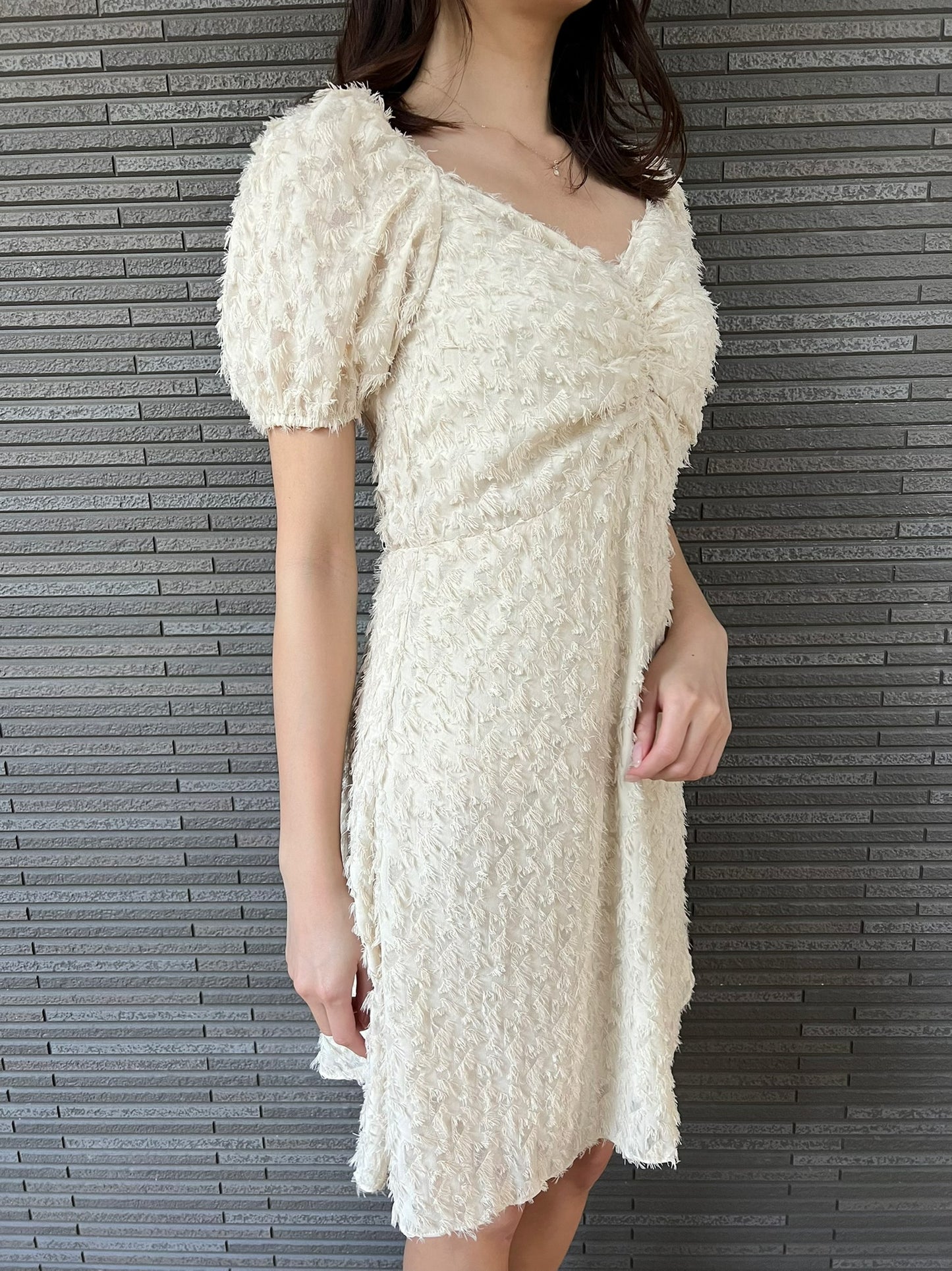 Puff sleeve one-piece