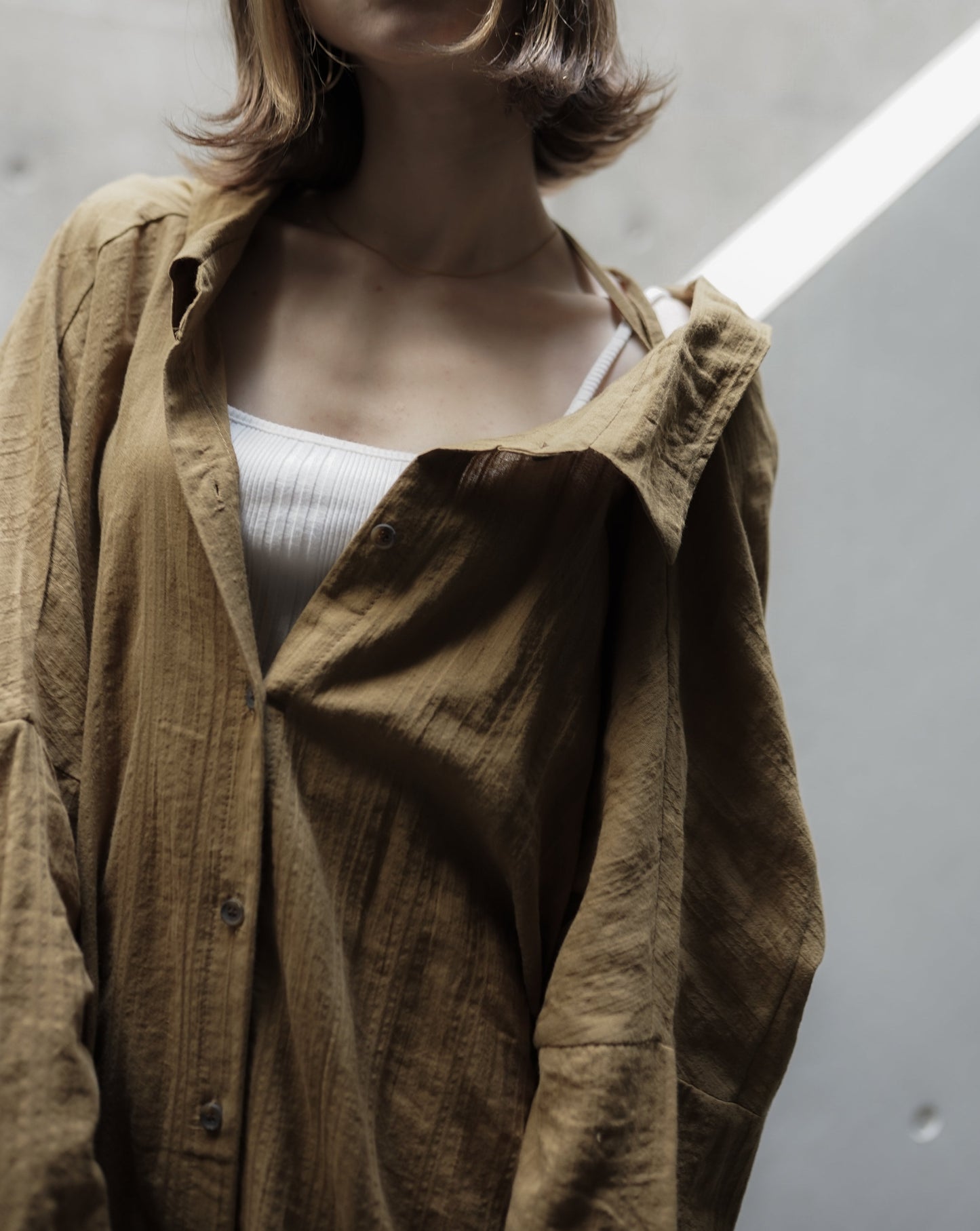 Off shoulder shirt one-piece
