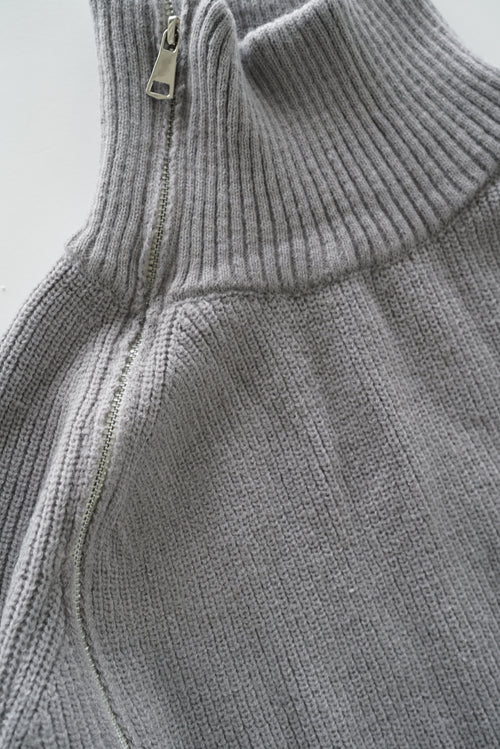 Zip knit pullover