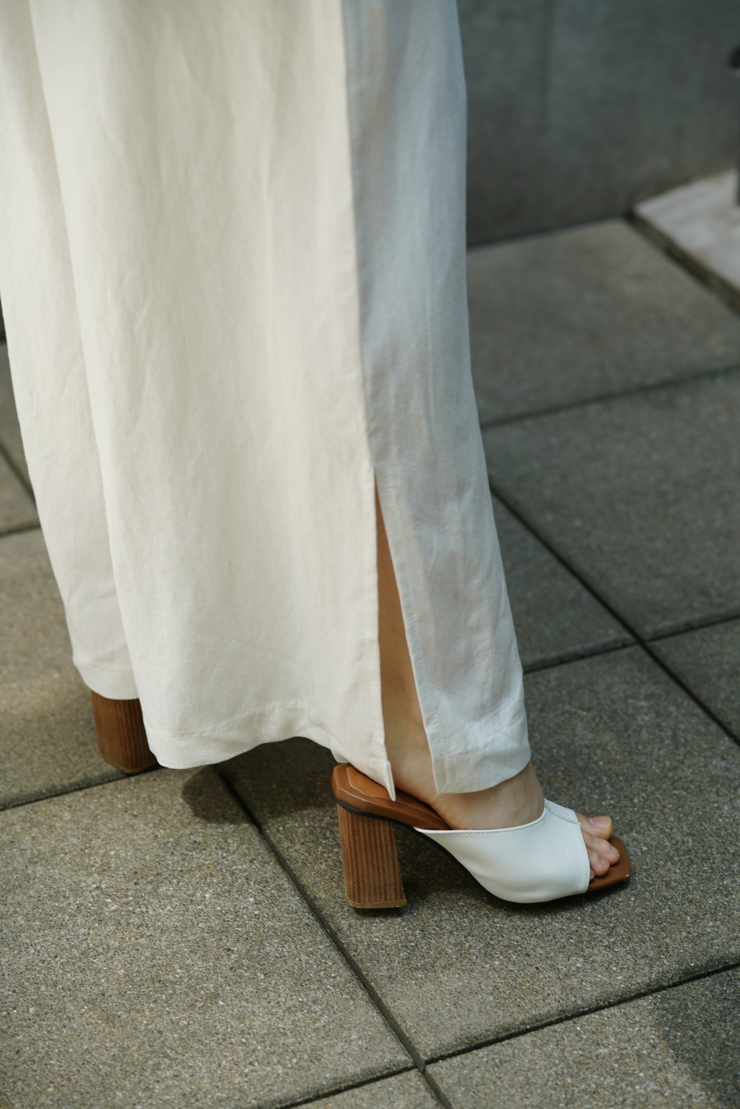 Slit wide pants