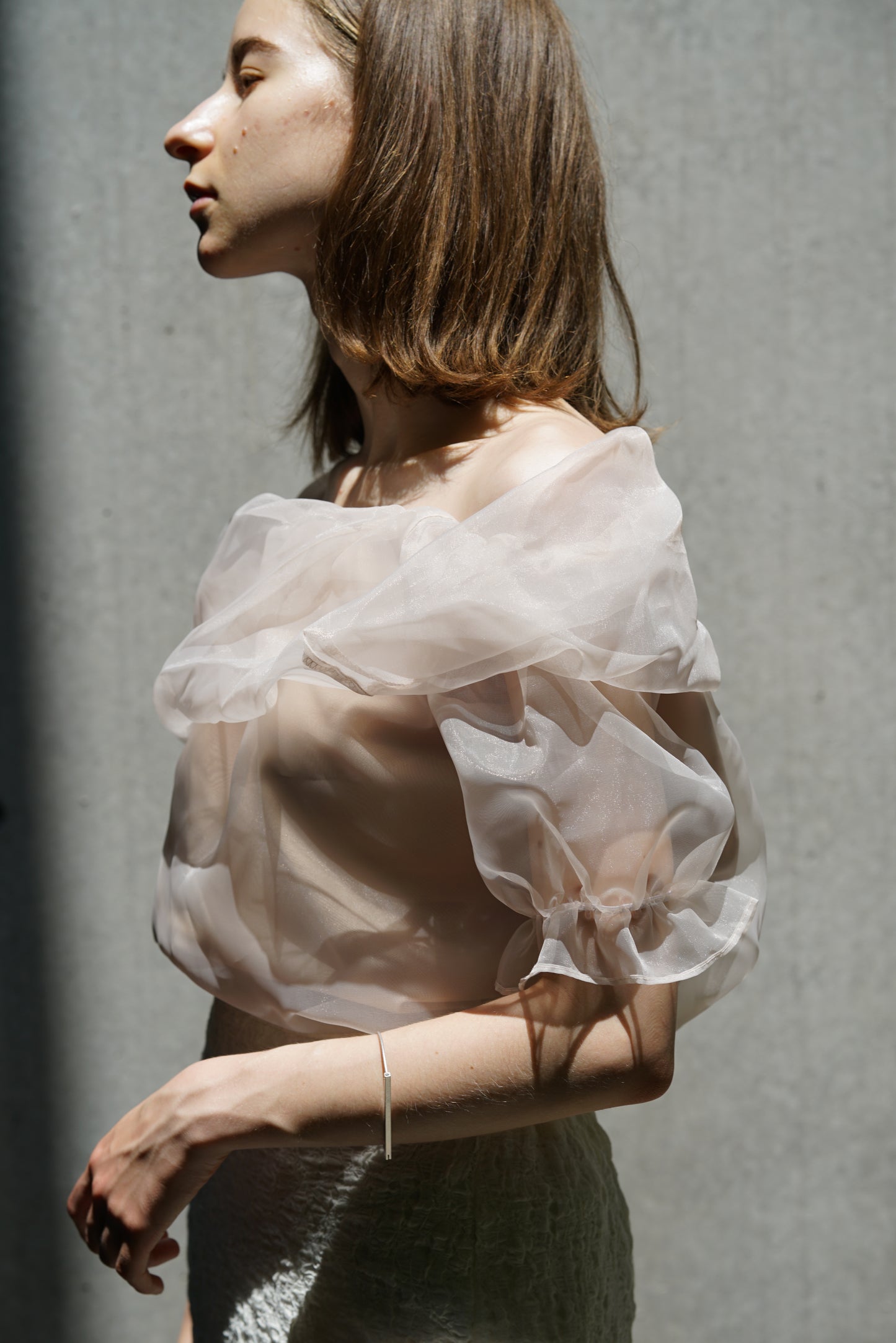 Offshoulder sheer tops