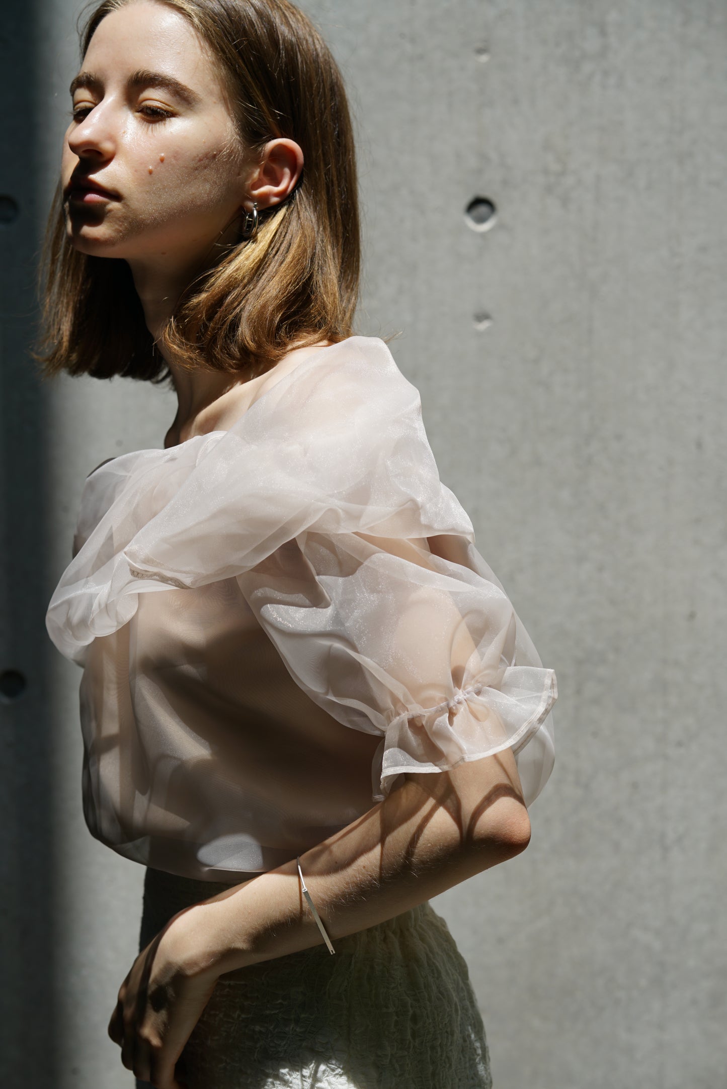 Offshoulder sheer tops