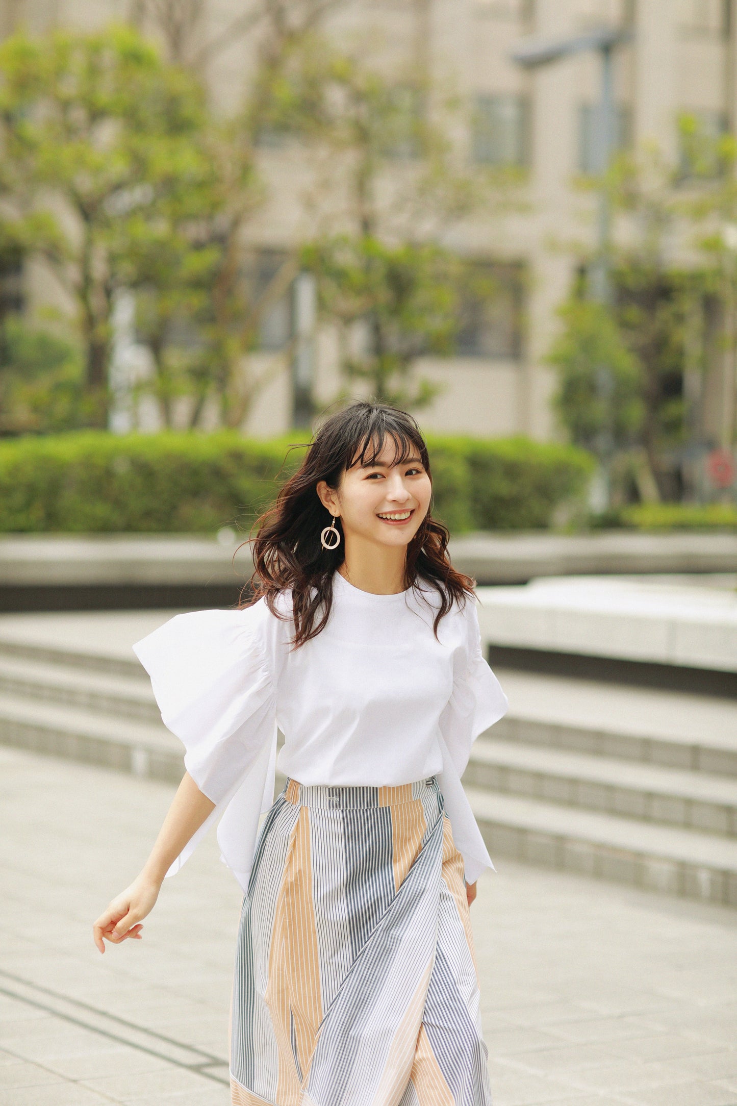 Stripe wrap skirt