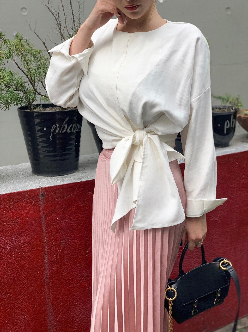 Pleats long skirt