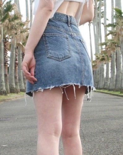 Denim mini skirt