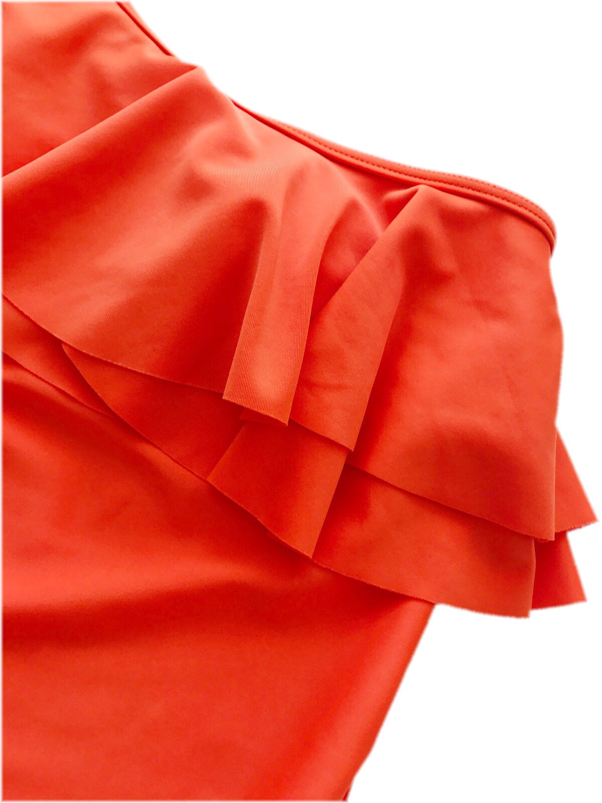 One shoulder frill swim wear