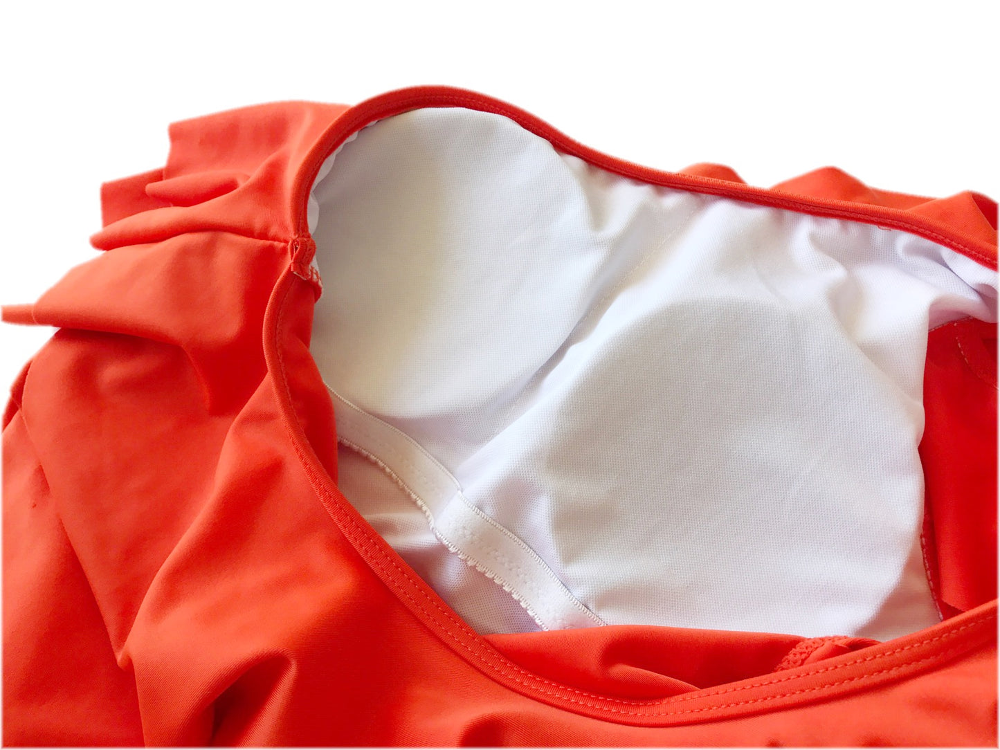 One shoulder frill swim wear