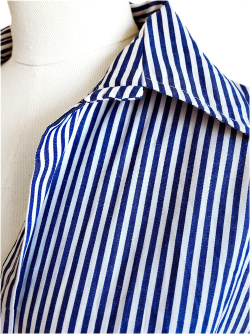 Stripe shirt one-piece